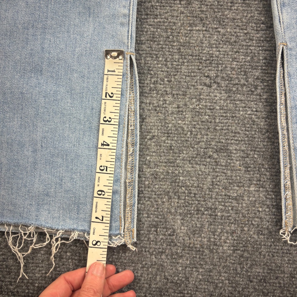 Böhme Women’s Light Wash Denim Bootcut Jeans Split Hem Raw hem size: 25 - Picture 9 of 12